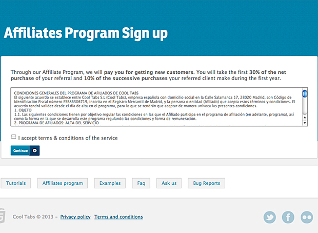 Affiliate Program: Sign up