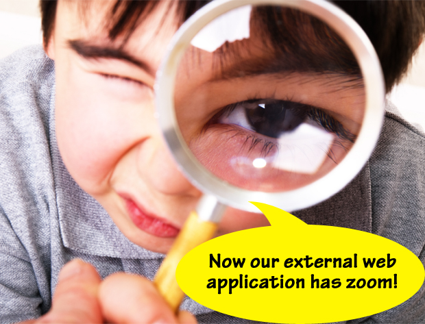 Now our external web app has zoom