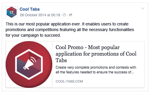 Share links to your products on your Facebook page wall