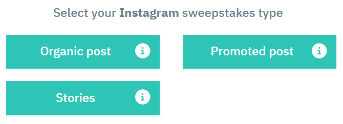Instagram giveaway options
