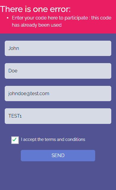 Real-time code validation in a marketing integrations campaign