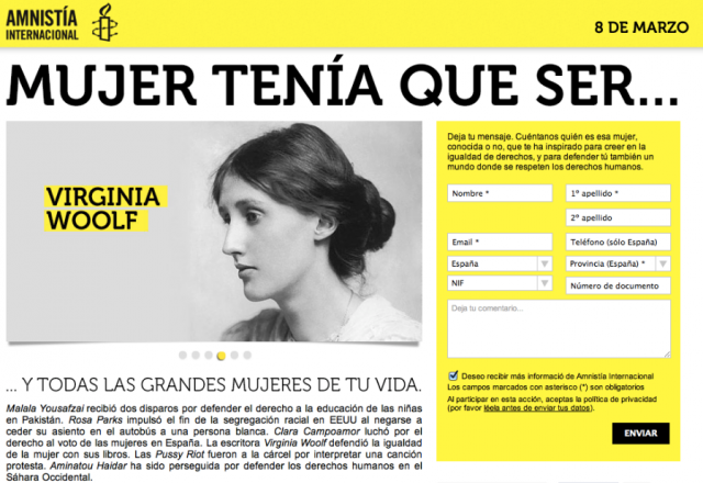 Campaña Mujer Tenía Que Ser de Amnistía Internacional por el Día de la Mujer 8M