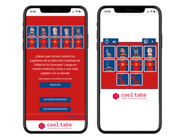 juego de emparejar cartas con temática de fútbol para campañas interactivas
