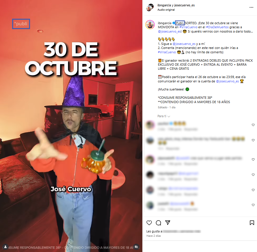 normativa de influencers en sorteos